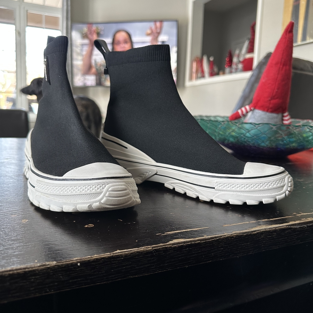 Elegant Black and White Ankle Booties